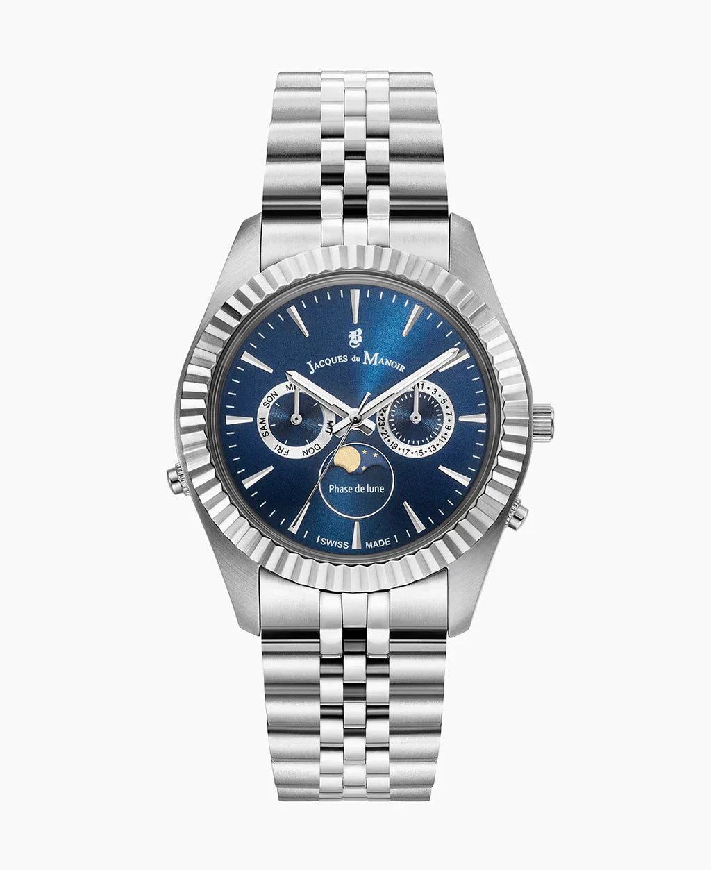 Jacques du Manoir Inspiration Moonphase Silver Watch