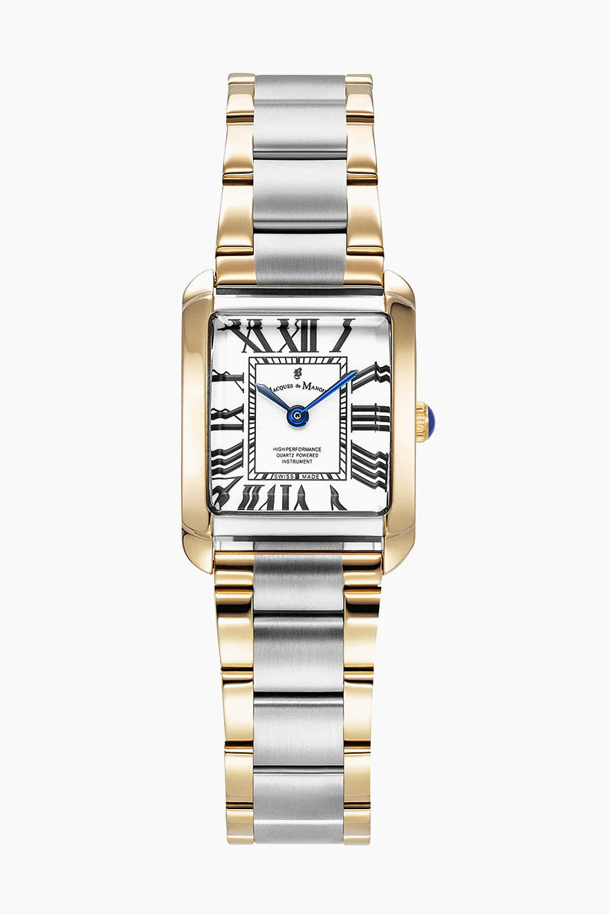 Emily Two-Tone White Dial Swiss Watch - Jacques Du Manoir