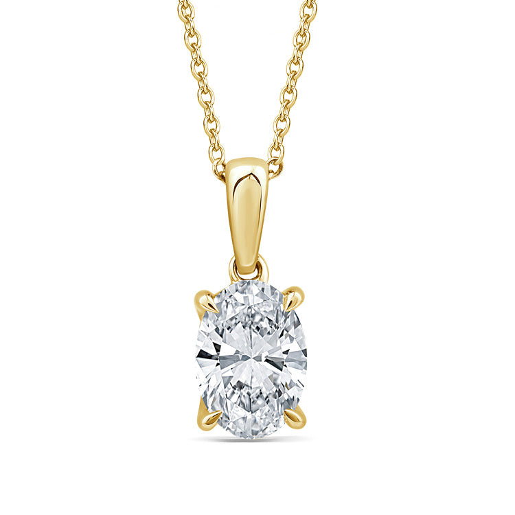 2.00ct Lab Grown Diamond Necklace in 9ct Yellow Gold