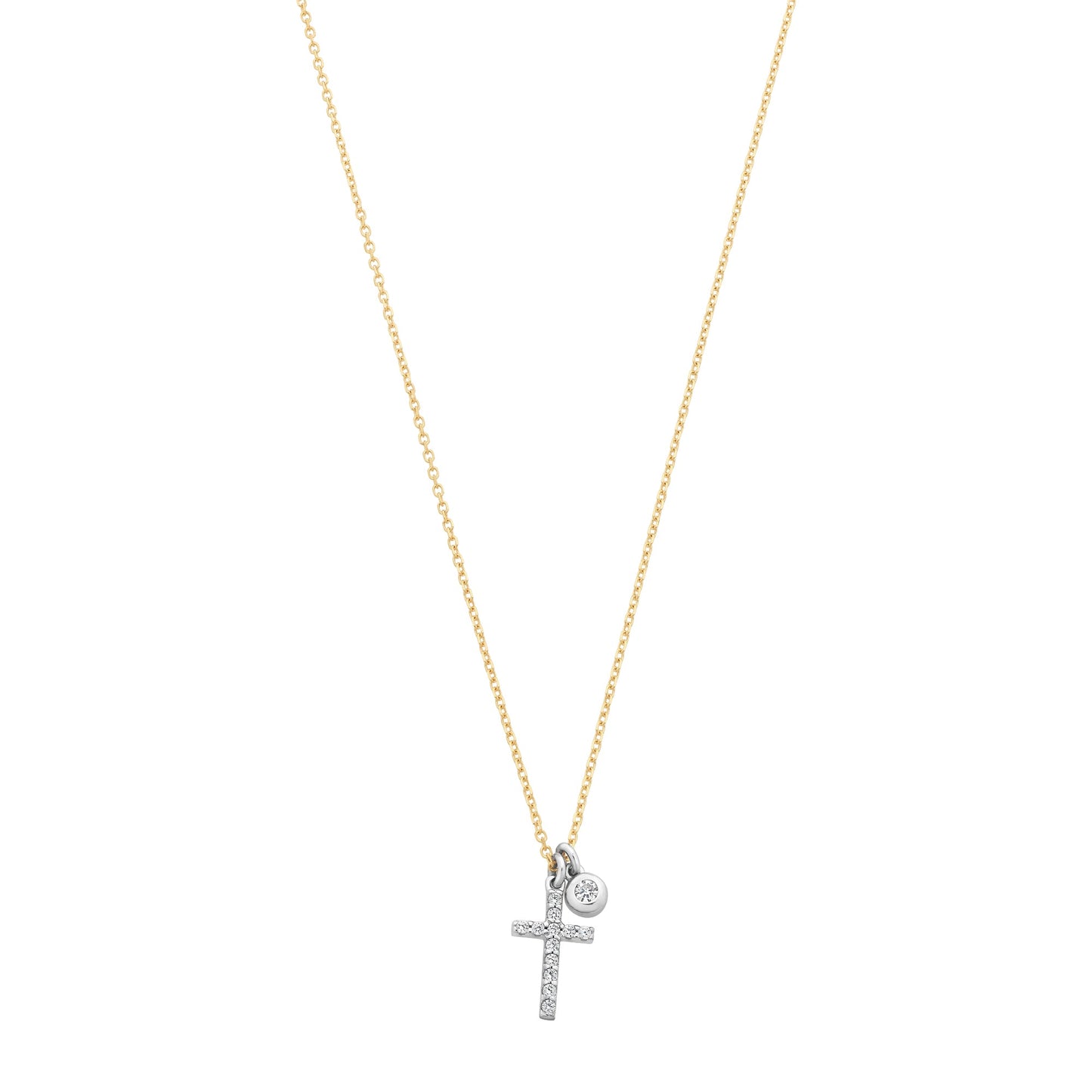 9ct Gold Cubic Zirconia Pendant With 9ct Gold Chain