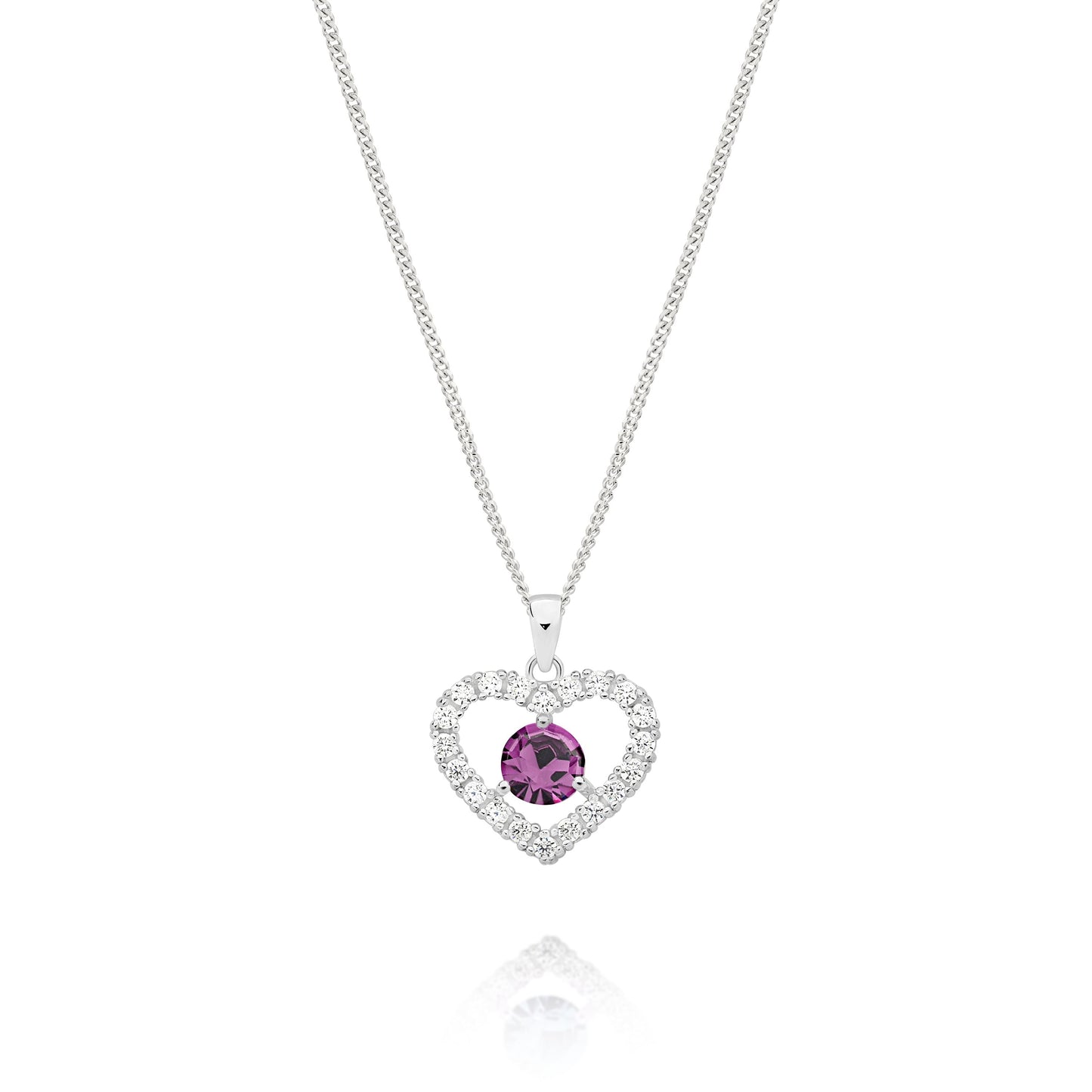Silver FEBRUARY Birthstone Pendant