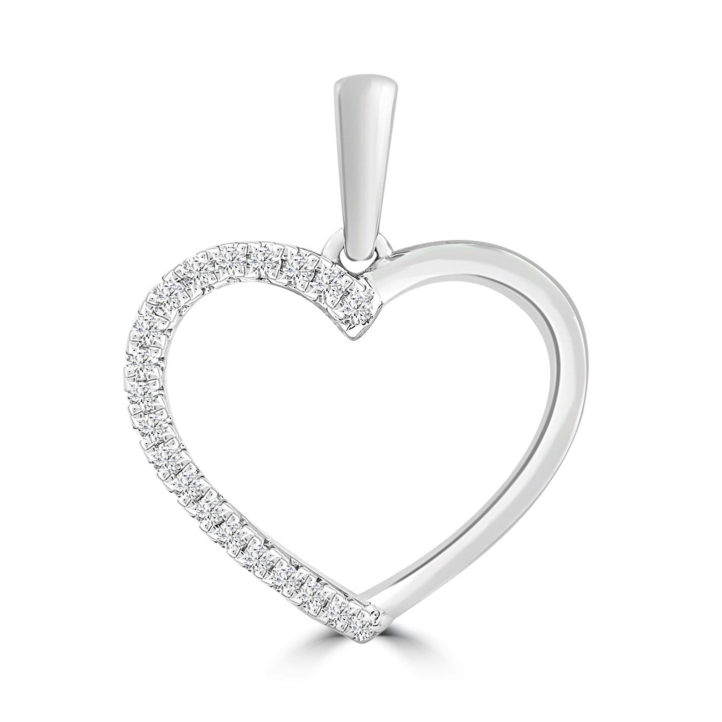 Diamond Pendant with 0.06ct Diamonds in 9ct White Gold