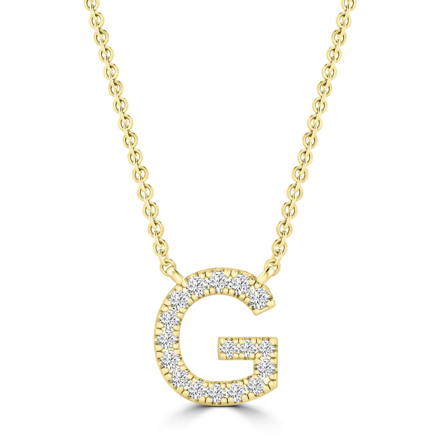 9ct Yellow Gold Diamond Initial 'G' Necklace