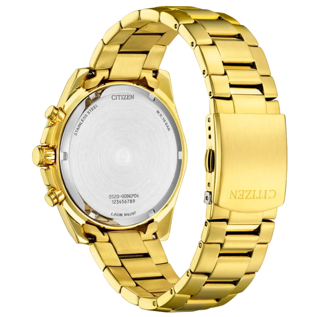 Citizen Sports Chronograph Gold White Dial Men's Watch