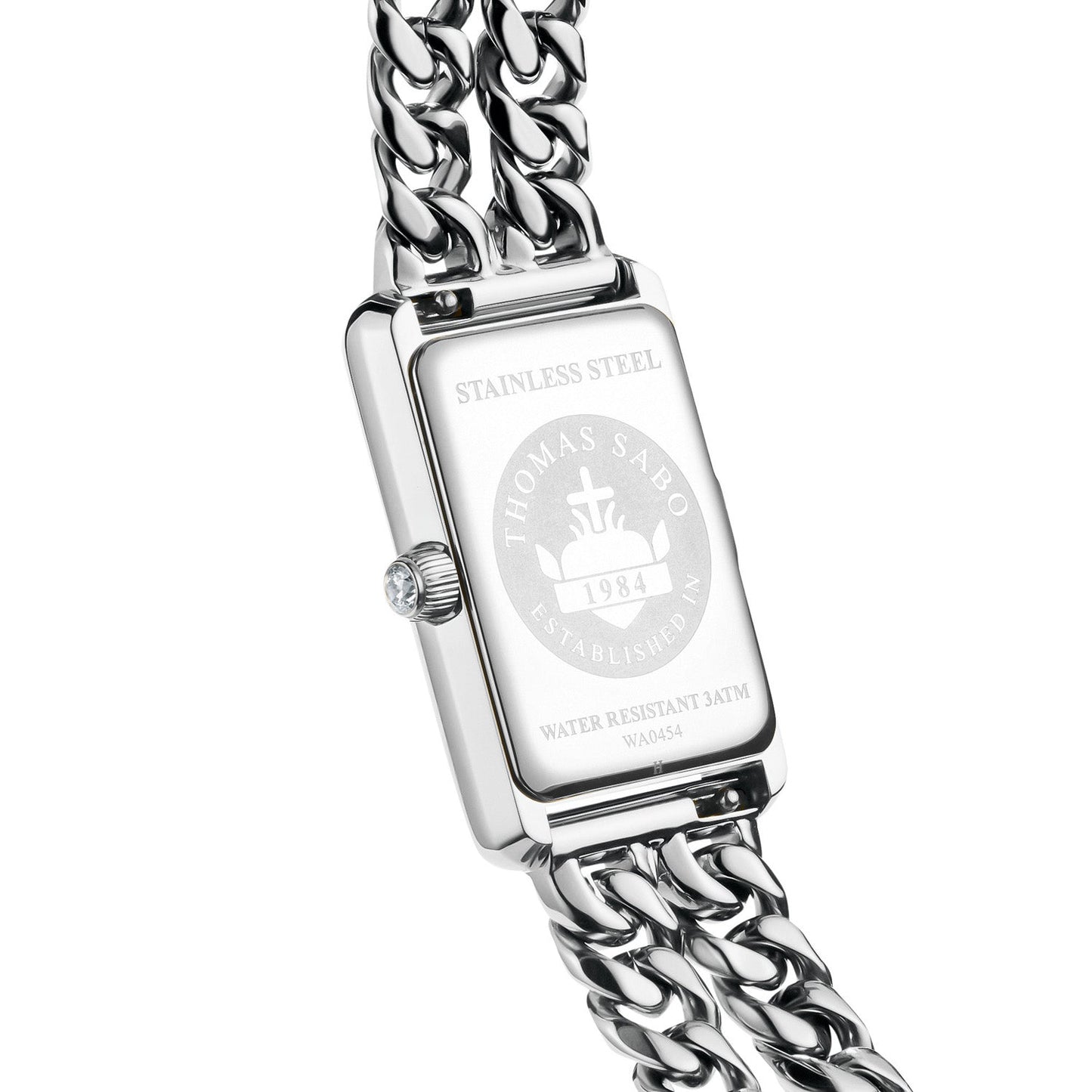 THOMAS SABO Ladies Rectangular Silver Watch with Pink Dial