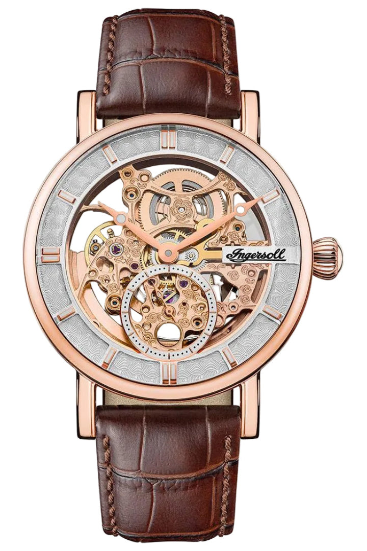 The Herald Skeleton Brown Leather Band - Ingersoll