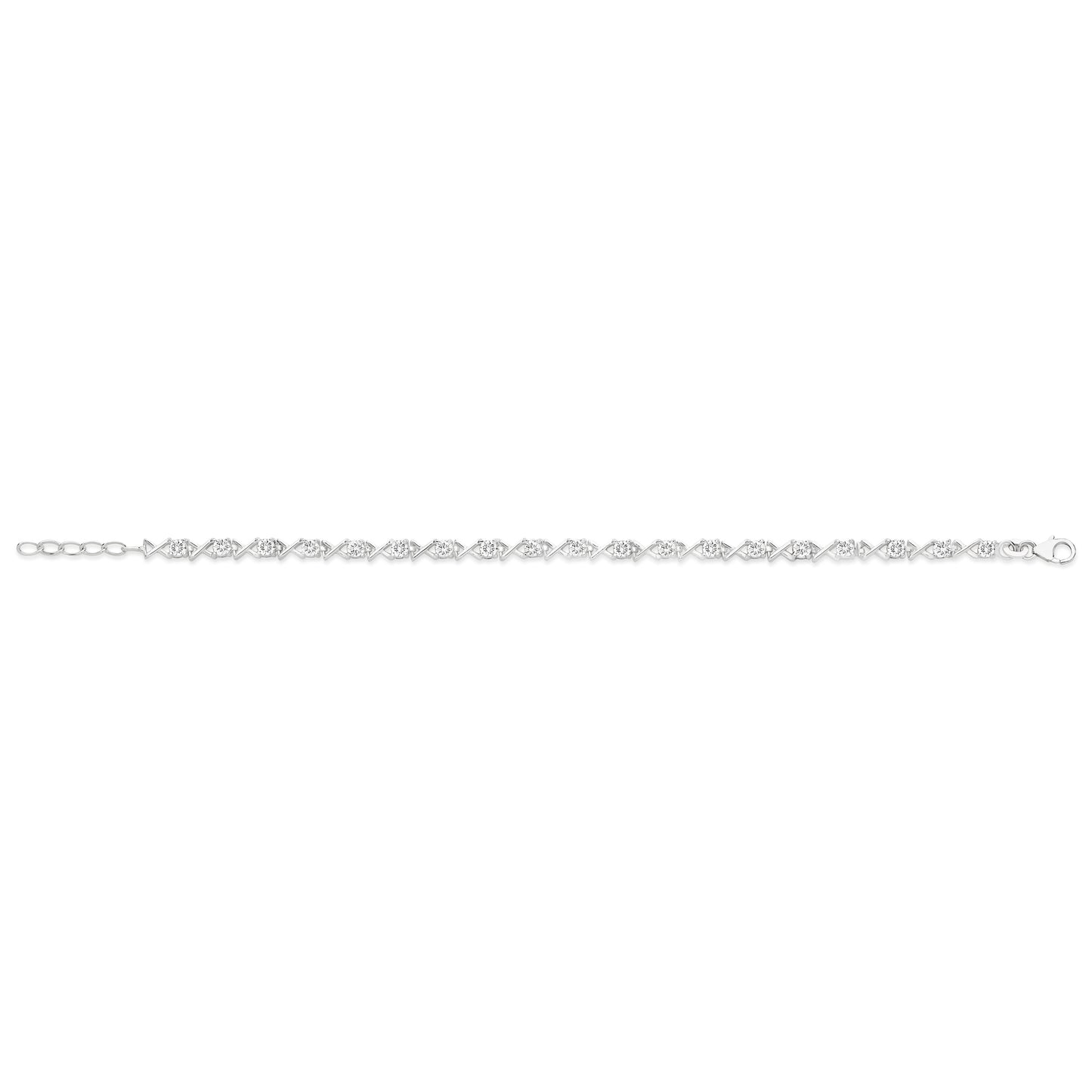 Silver 'XO' Tennis Bracelet with Swarovski Crystals