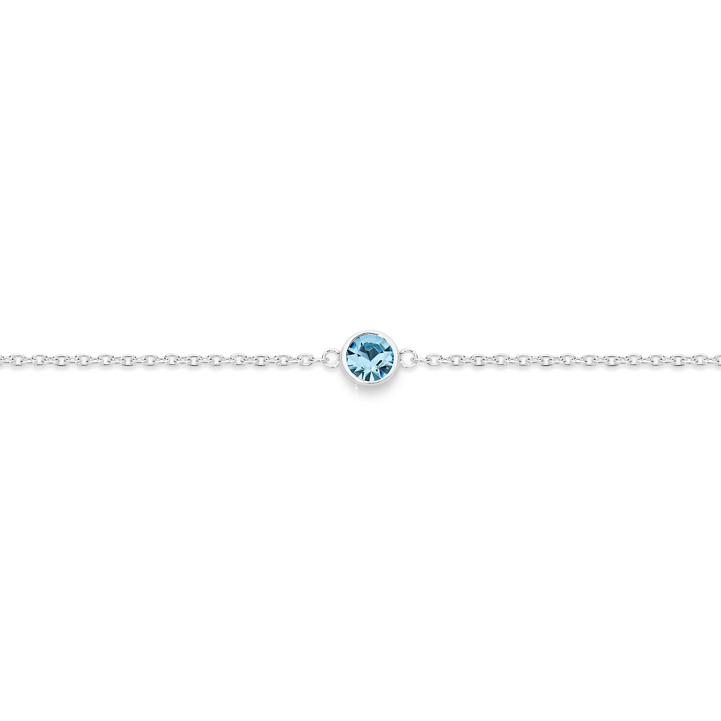 Silver MARCH Birthstone Bracelet
