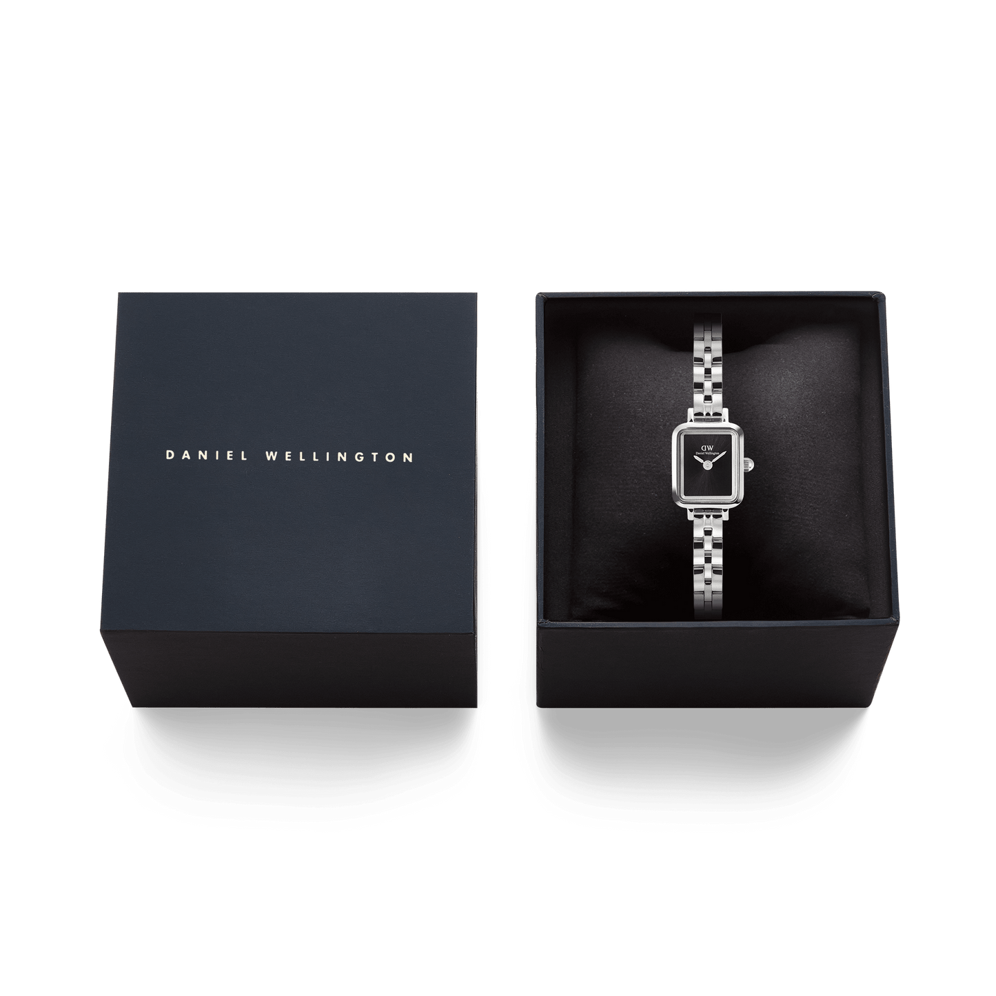Daniel Wellington Quadro Mini Arch 3-link Onyx Sunray Silver