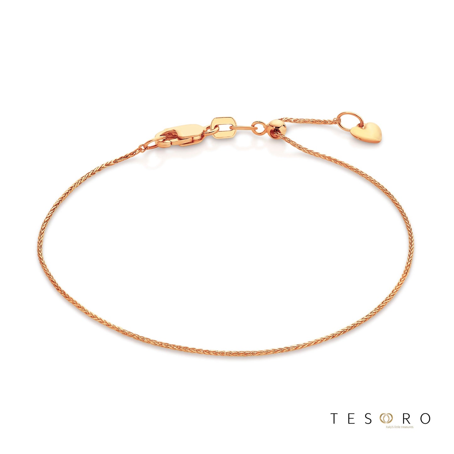 Sulmona Adjustable 0.8mm Magic Wheat Link Bracelet, 18cm Length