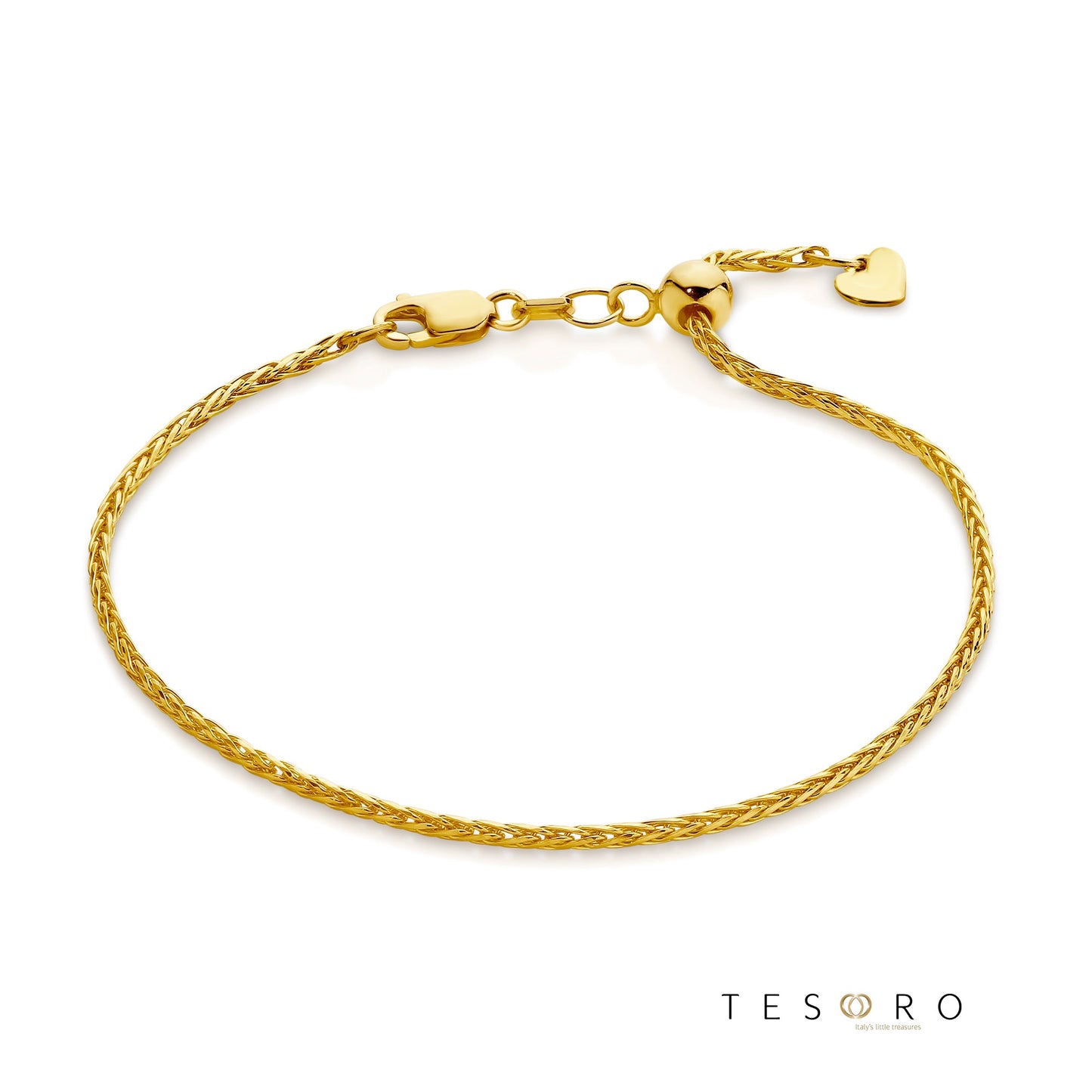 Penne Adjustable 1.7mm Magic Wheat Link Bracelet, 18cm Length