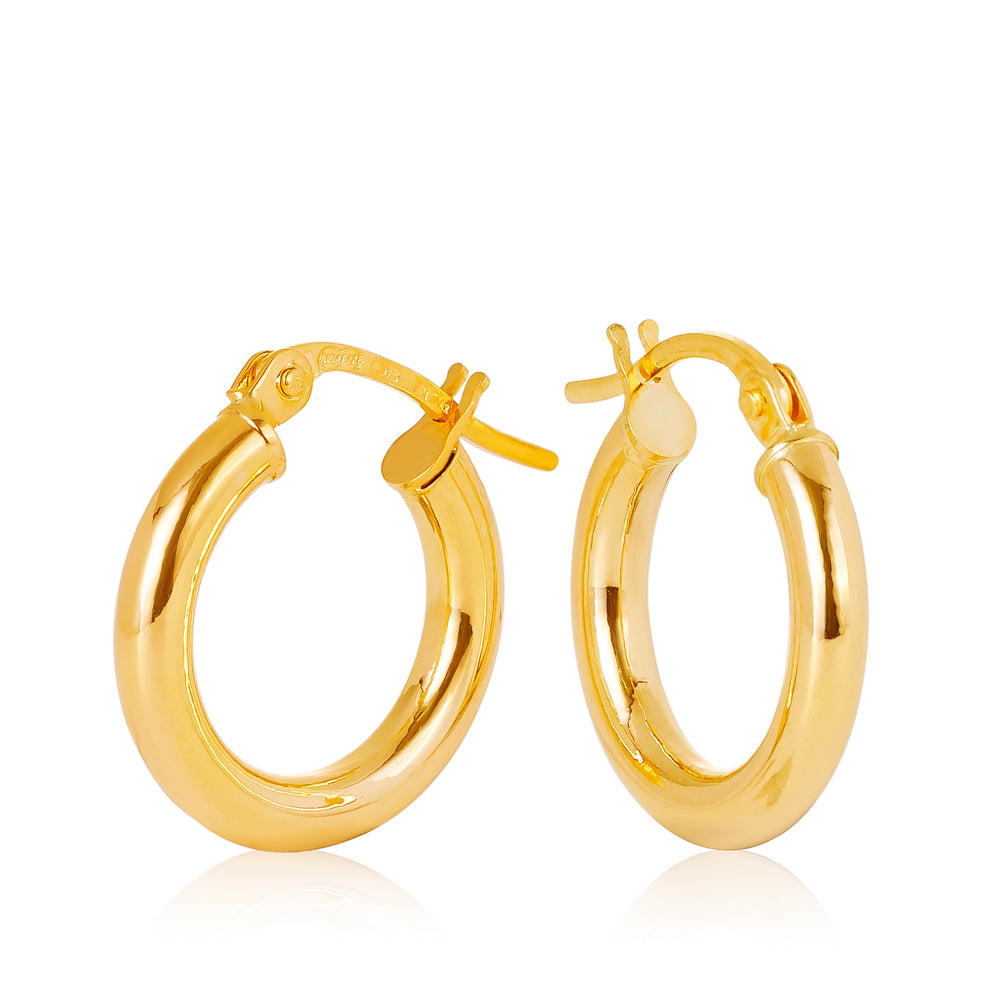 Celestine Plain Round 2.5m Tube 10mm Diameter Hoop Earring