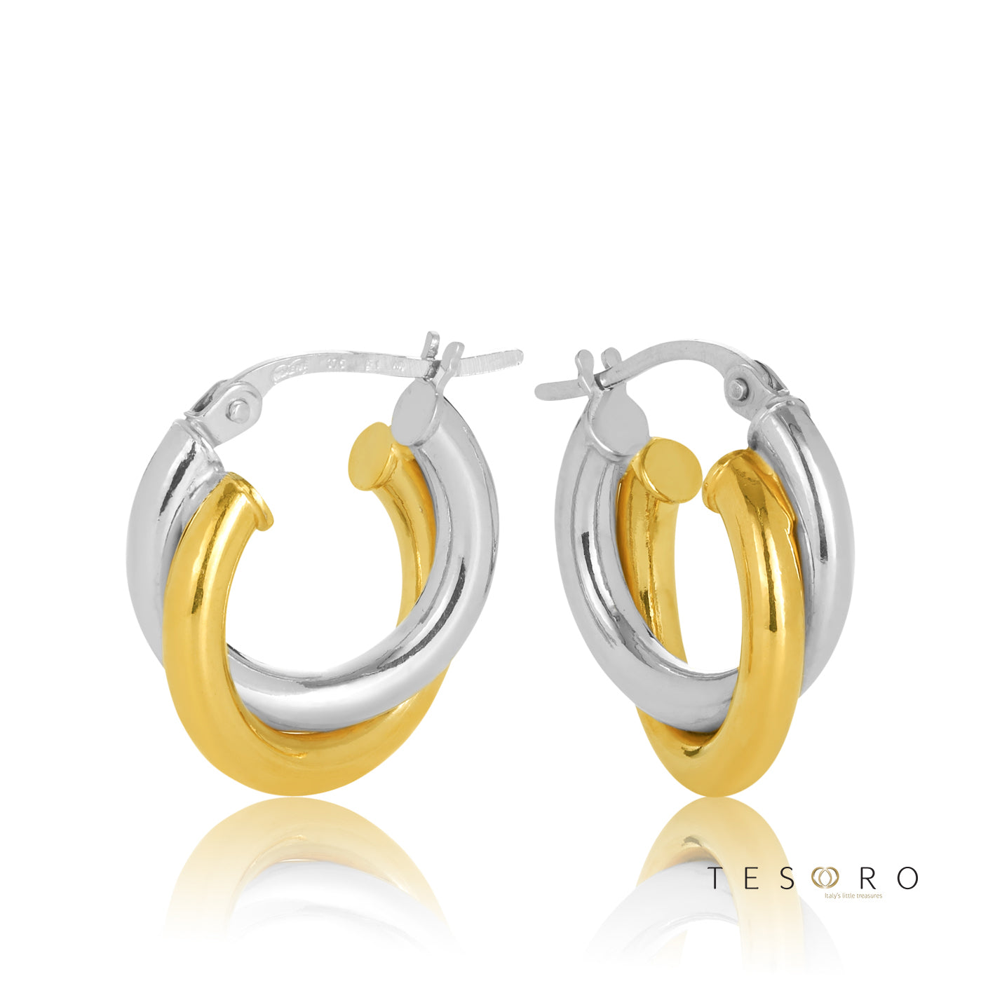 Valentia Cross Over 10mm Diameter Hoop Earrings