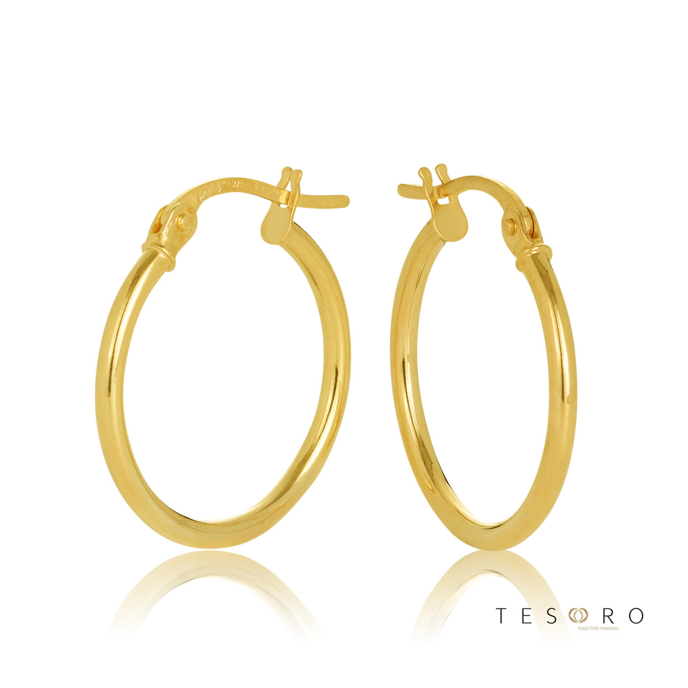 Eboli 1.5mm Round Tube Hoop Earring 15mm Diameter