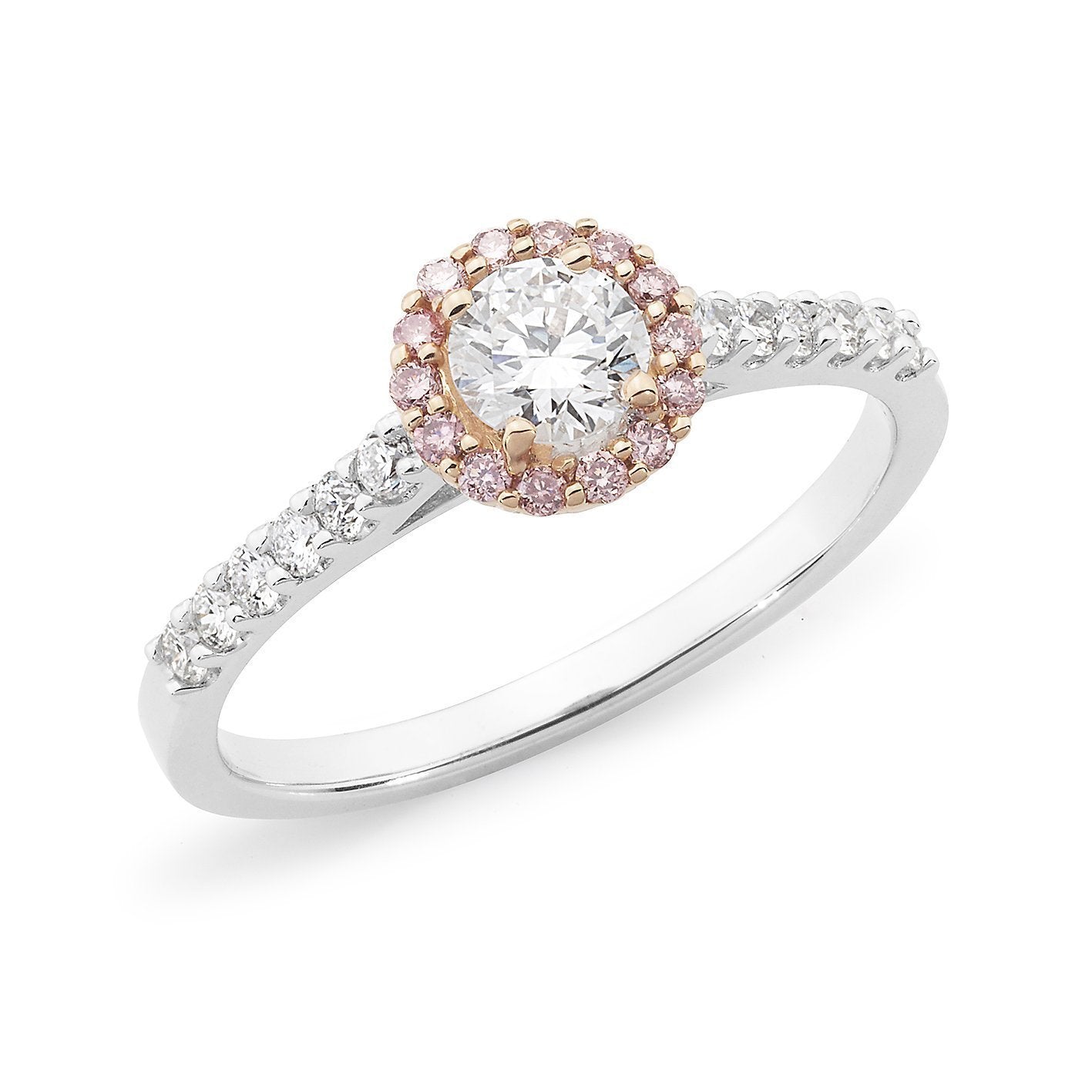 18ct white gold Pink Caviar Diamond Ring