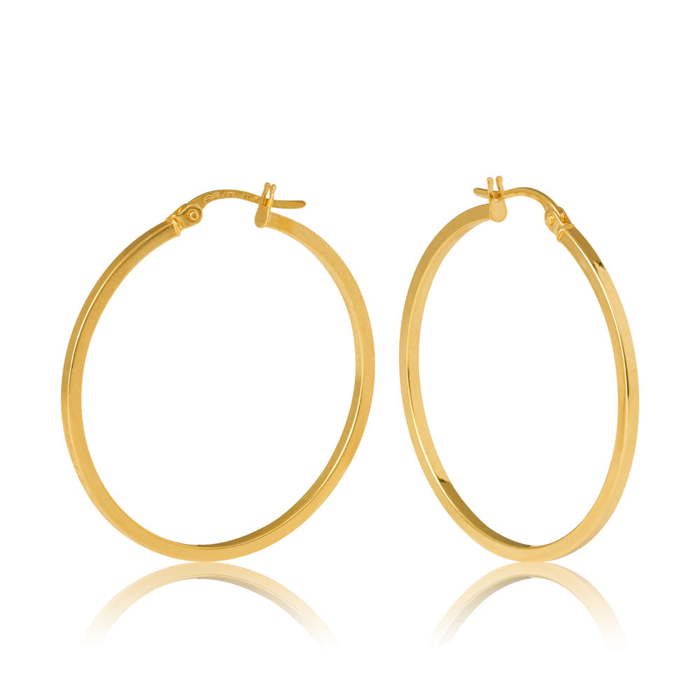 Sopra 1mm Square Tube 30mm Diameter Hoop Earring