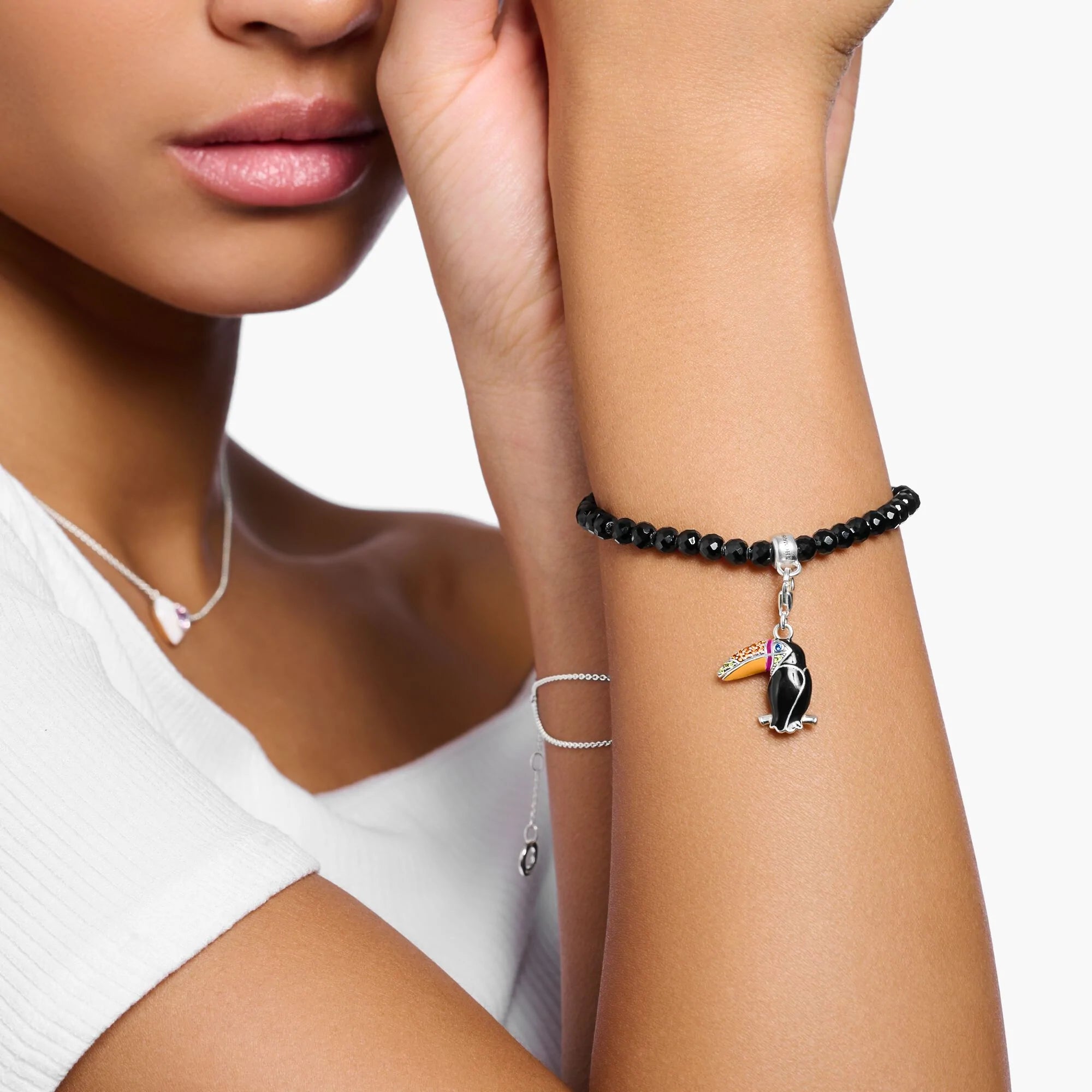 THOMAS SABO Onyx Bead Charm Bracelet