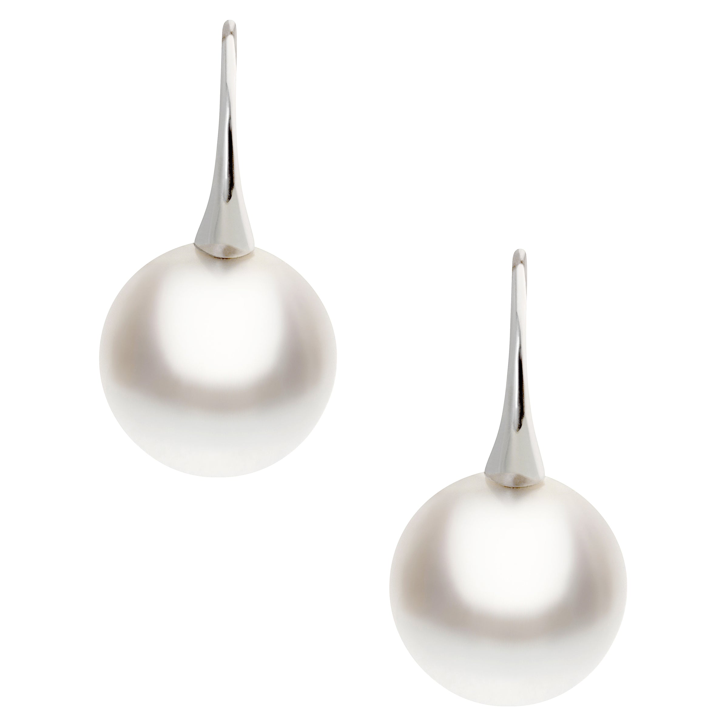 Autore 18ct White Gold 10mm South Sea Pearl Shephard Hook Earrings