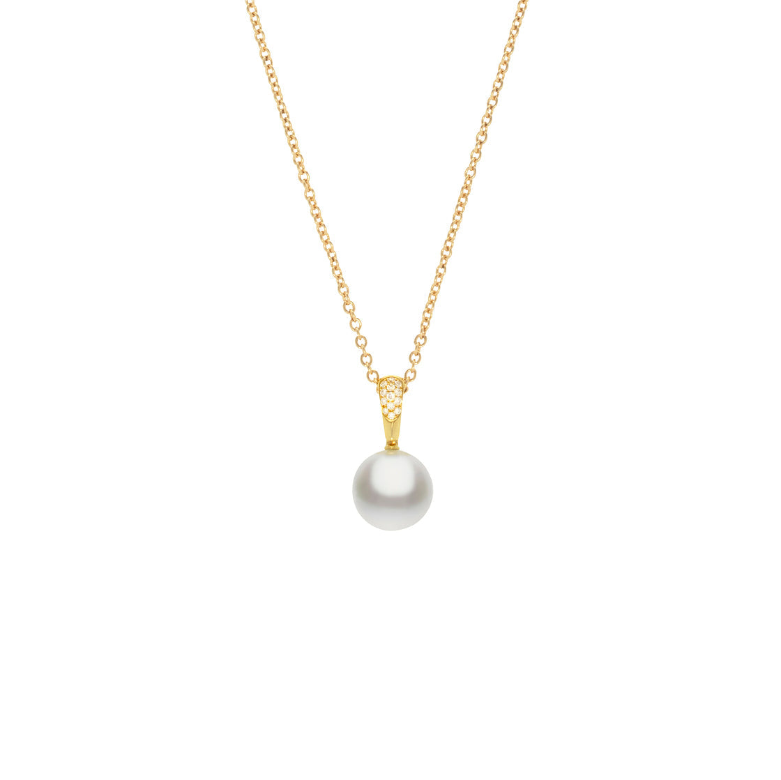 Autore 18ct Yellow Gold 11mm South Sea Pearl & Diamond Pendant
