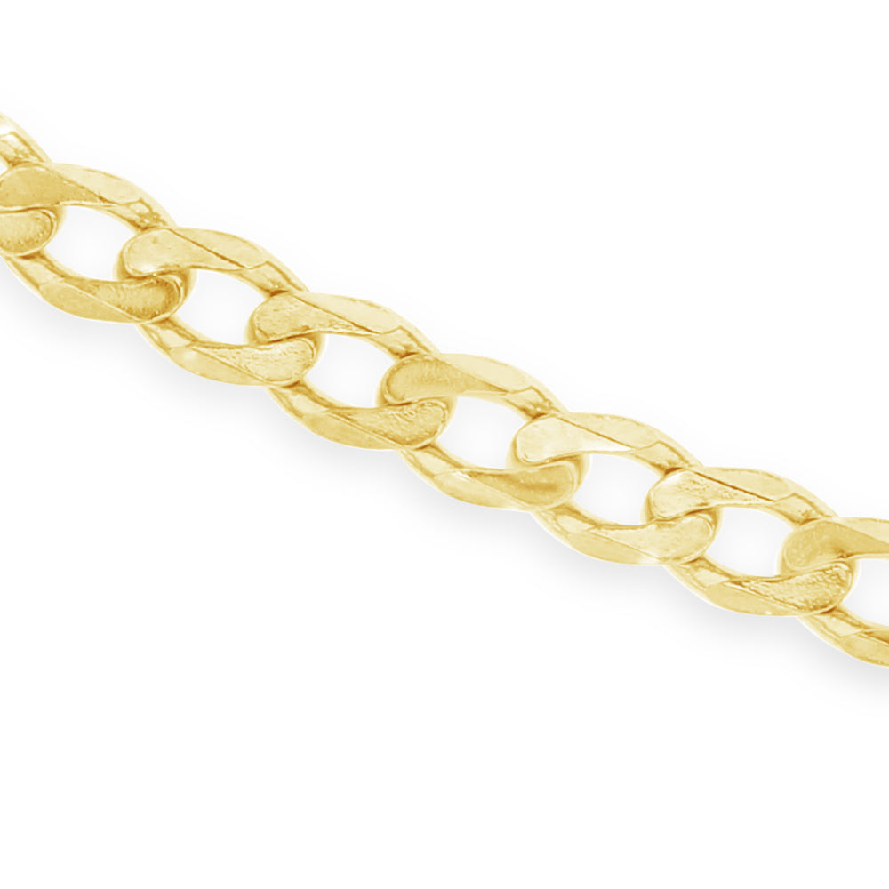 Solid Mens Curb Chain in 9ct Gold