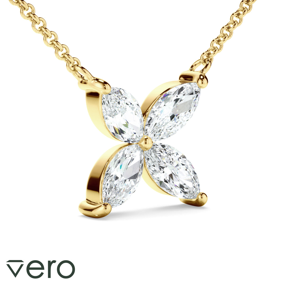 1ct Lab Grown Diamond Flower Necklet