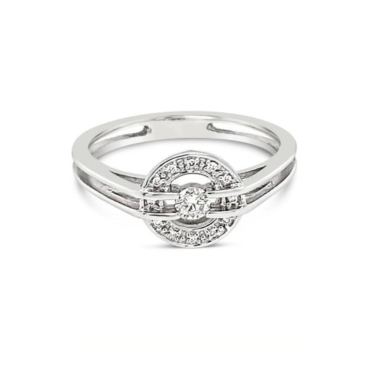 0.14ct Diamond Halo Ring in 9ct White Gold