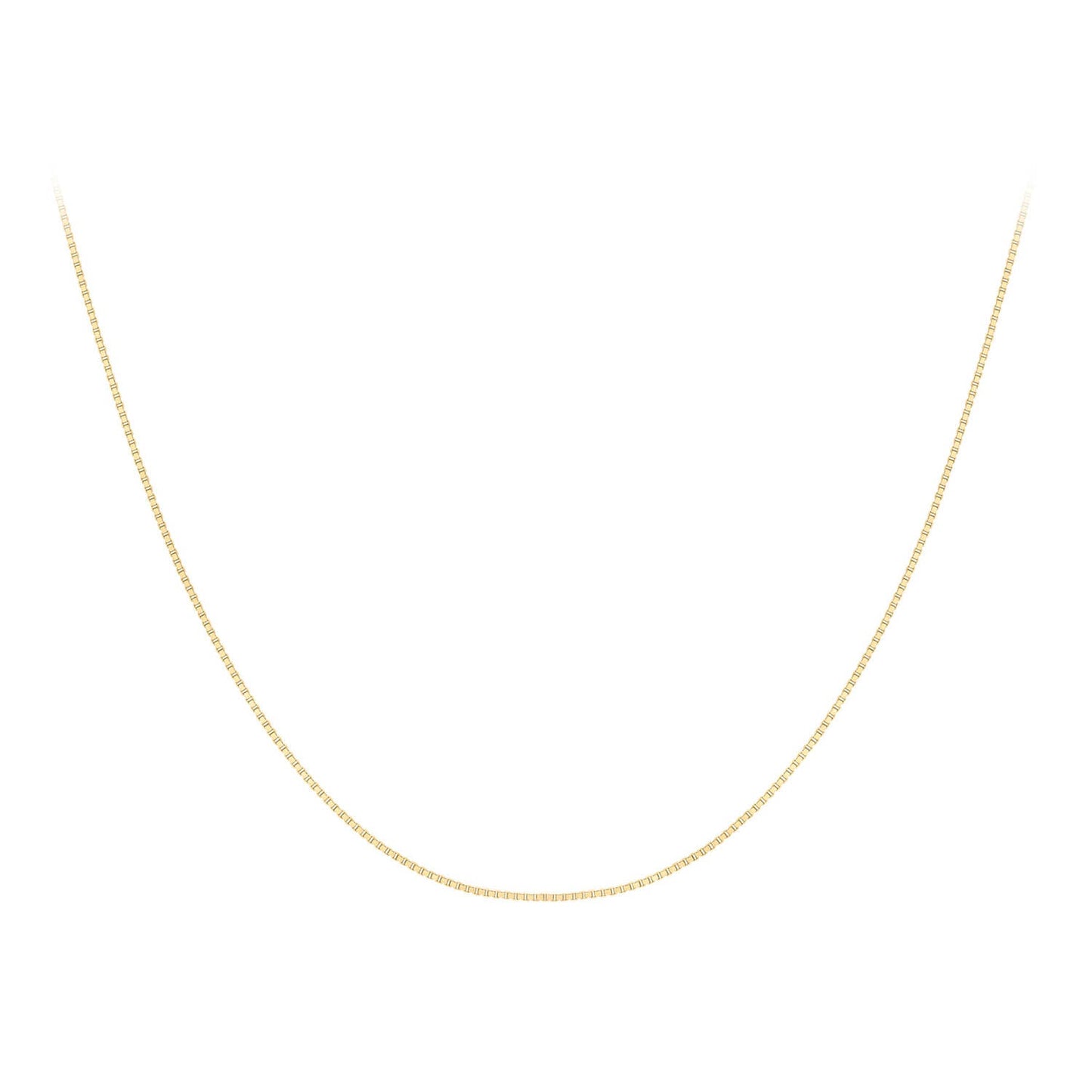 9ct Yellow Gold Solid Venetian Box Chain 40-45cm