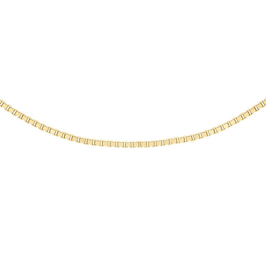 9ct Yellow Gold Solid Venetian Box Chain 40-45cm
