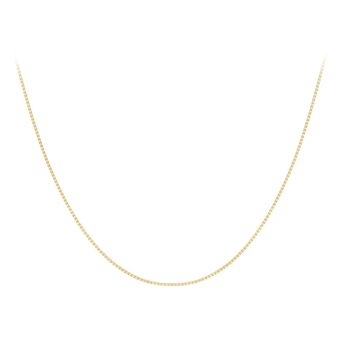 9ct Yellow Gold Solid Venetian Box Chain 45-50cm