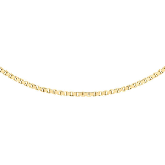 9ct Yellow Gold Solid Venetian Box Chain 45-50cm
