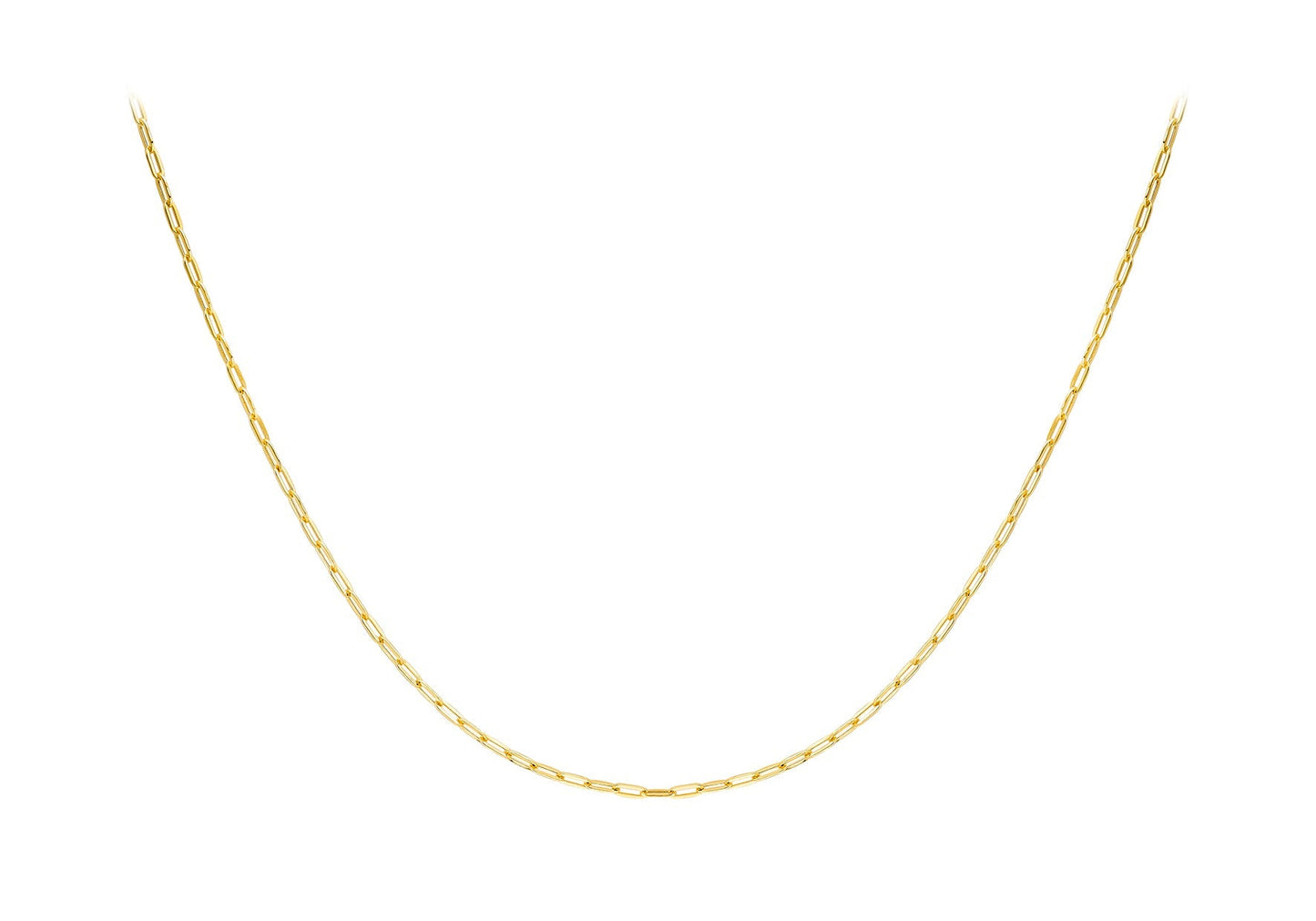 9ct Yellow Gold Paper Chain Necklace 50 cm