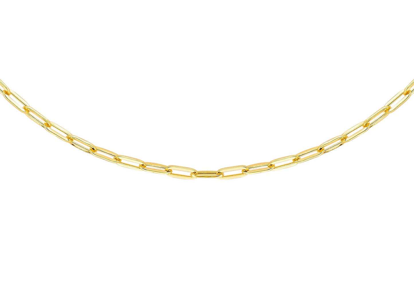 9ct Yellow Gold Paper Chain Necklace 50 cm