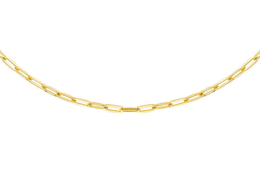 9ct Yellow Gold Paper Chain Necklace 50 cm
