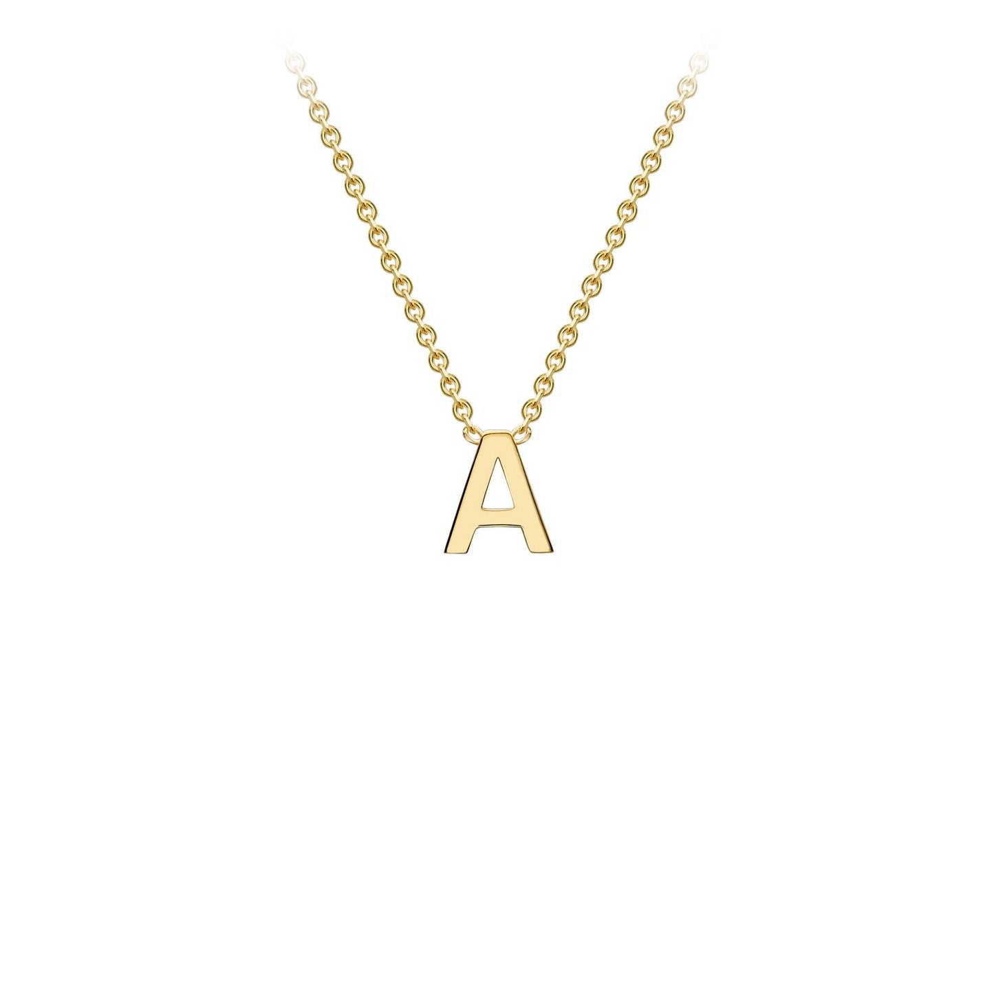 9ct Yellow Gold 'A' Initial Adjustable Letter Necklace 38/43cm