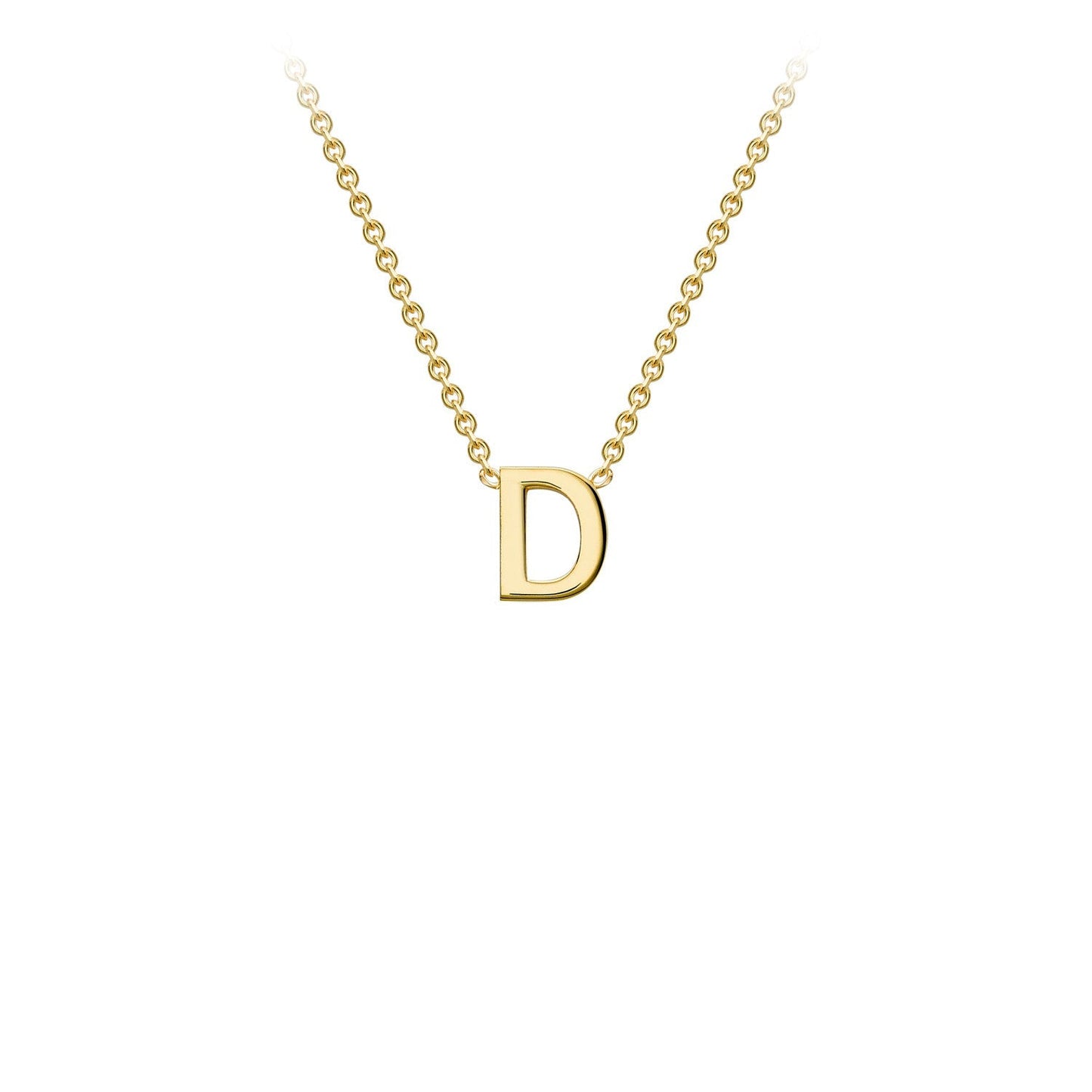 9ct Yellow Gold 'D' Initial Adjustable Letter Necklace 38/43cm