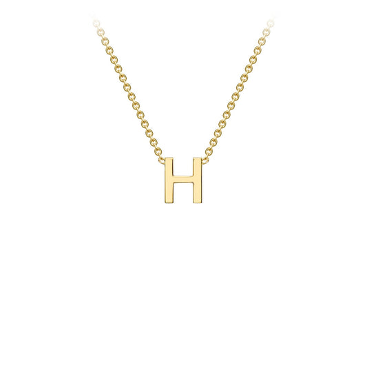 9ct Yellow Gold 'H' Initial Adjustable Letter Necklace 38/43cm