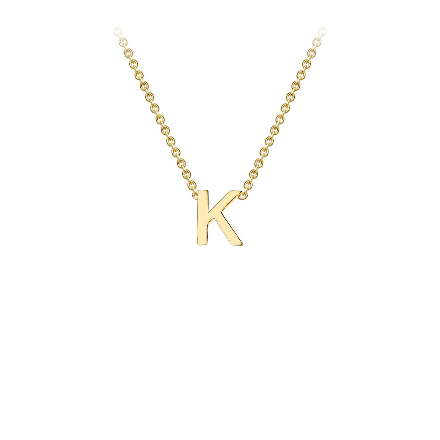9ct Yellow Gold 'K' Initial Adjustable Letter Necklace 38/43cm