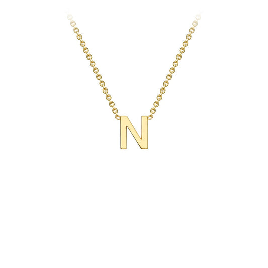 9ct Yellow Gold 'N' Initial Adjustable Letter Necklace 38/43cm