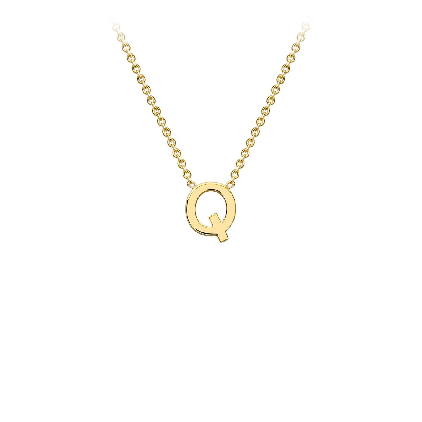 9ct Yellow Gold 'Q' Initial Adjustable Letter Necklace 38/43cm