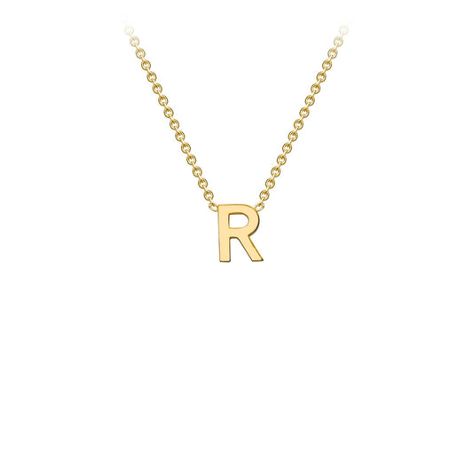 9ct Yellow Gold 'R' Initial Adjustable Letter Necklace 38/43cm