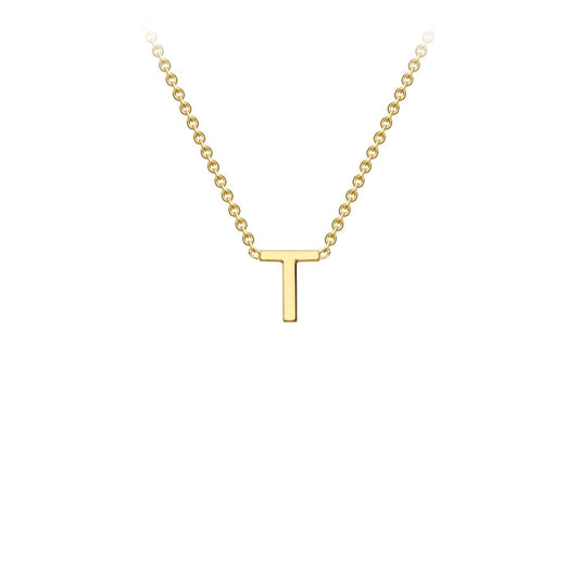 9ct Yellow Gold 'T' Initial Adjustable Letter Necklace 38/43cm