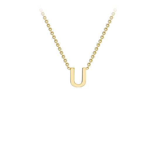 9ct Yellow Gold 'U' Initial Adjustable Letter Necklace 38/43cm