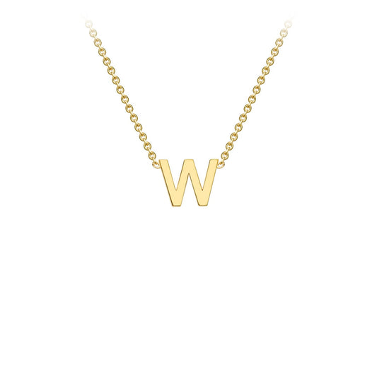 9ct Yellow Gold 'W' Initial Adjustable Letter Necklace 38/43cm