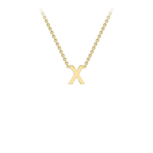 9ct Yellow Gold 'X' Initial Adjustable Letter Necklace 38/43cm
