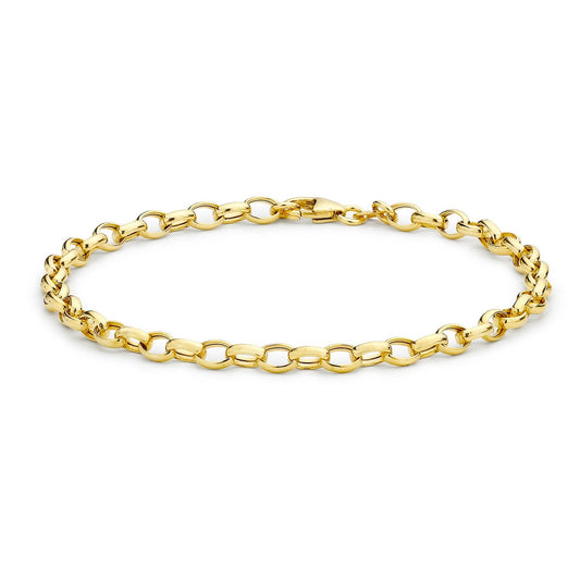 9ct Yellow Gold Oval Belcher Bracelet 19cm