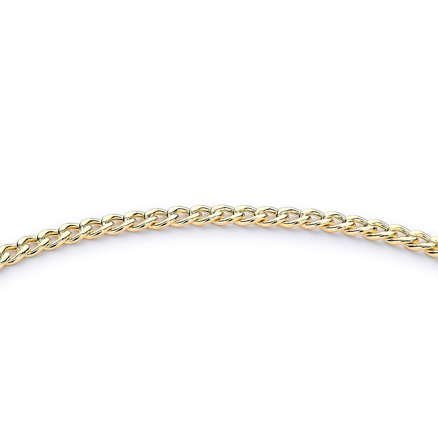 Glow 9ct Gold Hollow Curb Albert T-Bar Bracelet 19cm