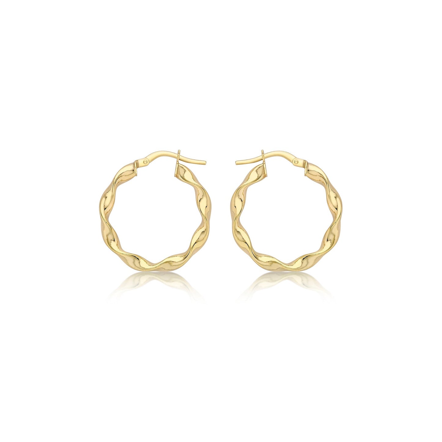 9ct Yellow Gold 22.5mm Twist Hoop Creole Earrings