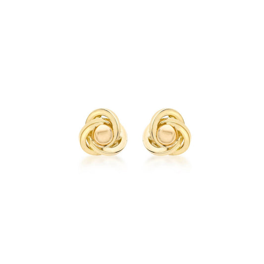 9ct Yellow Gold 5mm Knot Ball Stud Earrings