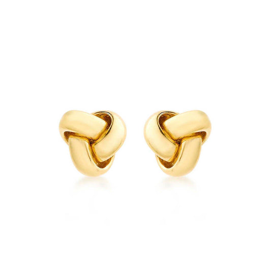 9ct Yellow Gold 8mm Knot Stud Earrings
