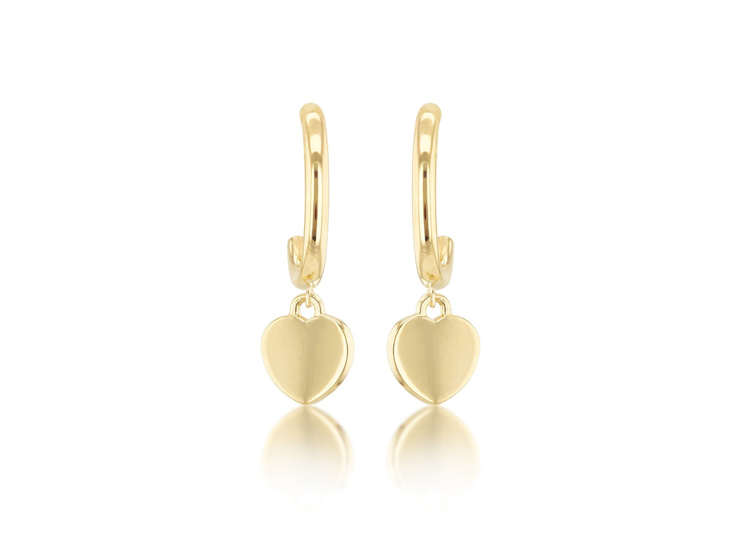 9ct Yellow Gold Heart Drop Earring